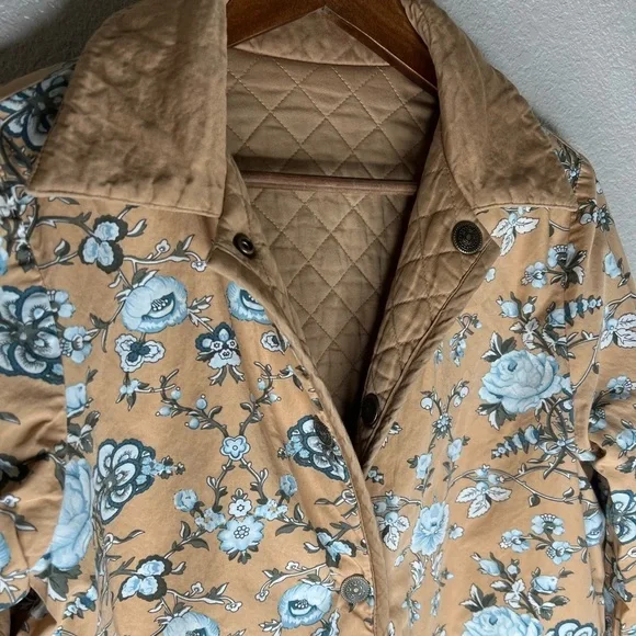 Denim & Co. Women’s Reversible Quilted Stitched Floral Jacket - Picture 11 of 13
